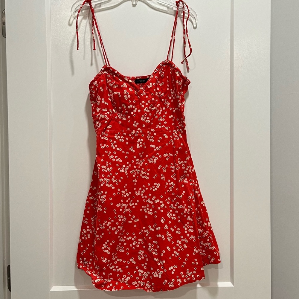 Red and White Dress